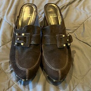 Stuart Weitzman Men's Dark Brown Suede Loafers